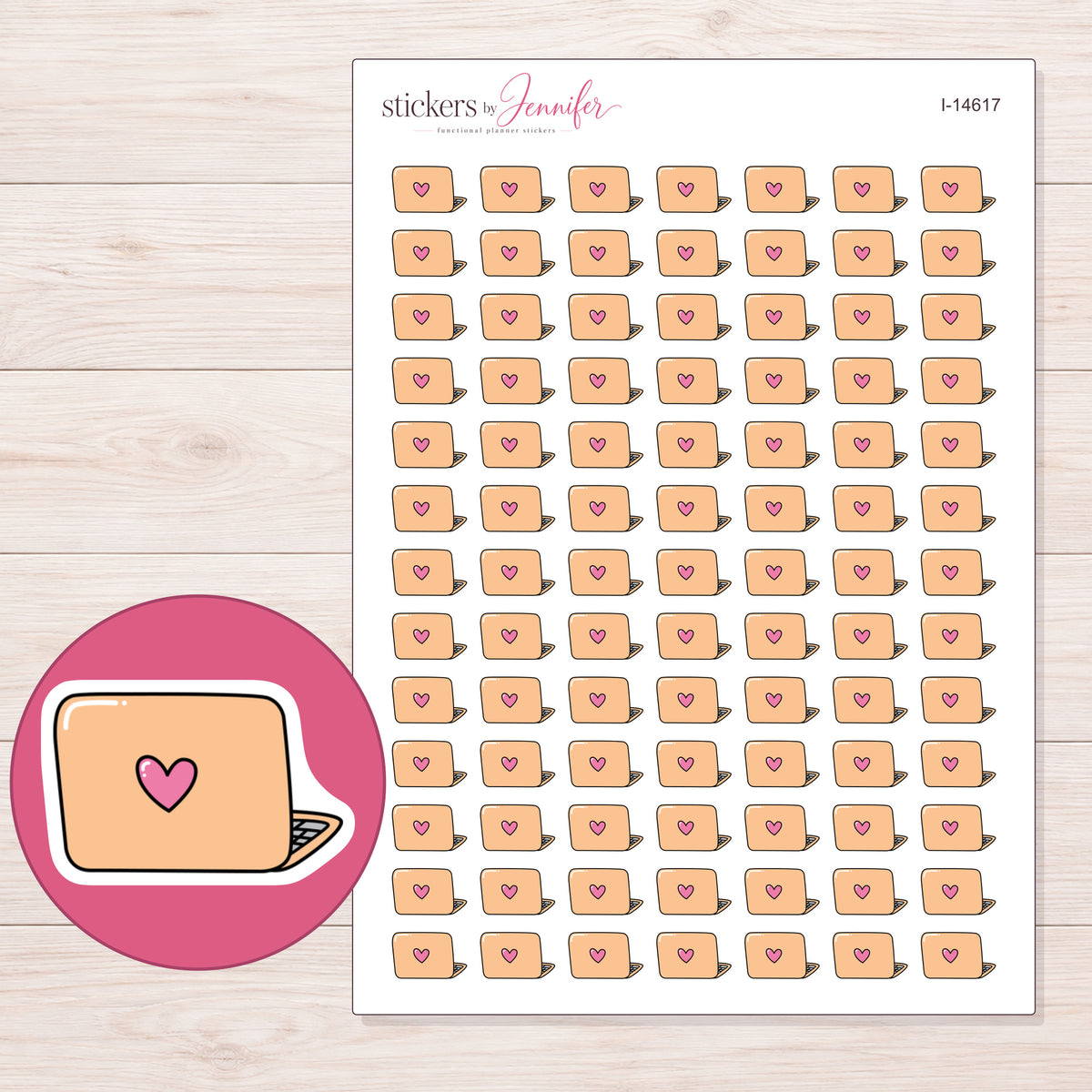 I-14617 planner sticker sheet with enlarged sticker detail