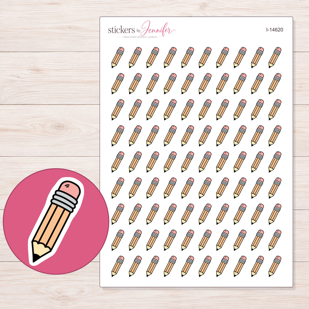 I-14620 planner sticker sheet with enlarged sticker detail
