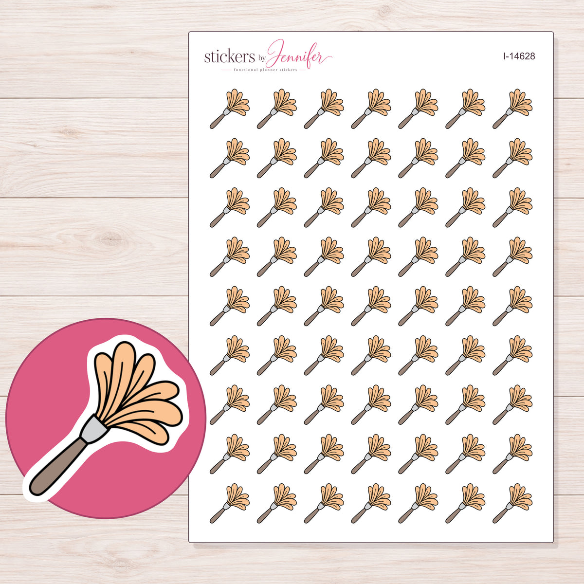 I-14628 planner sticker sheet with enlarged sticker detail