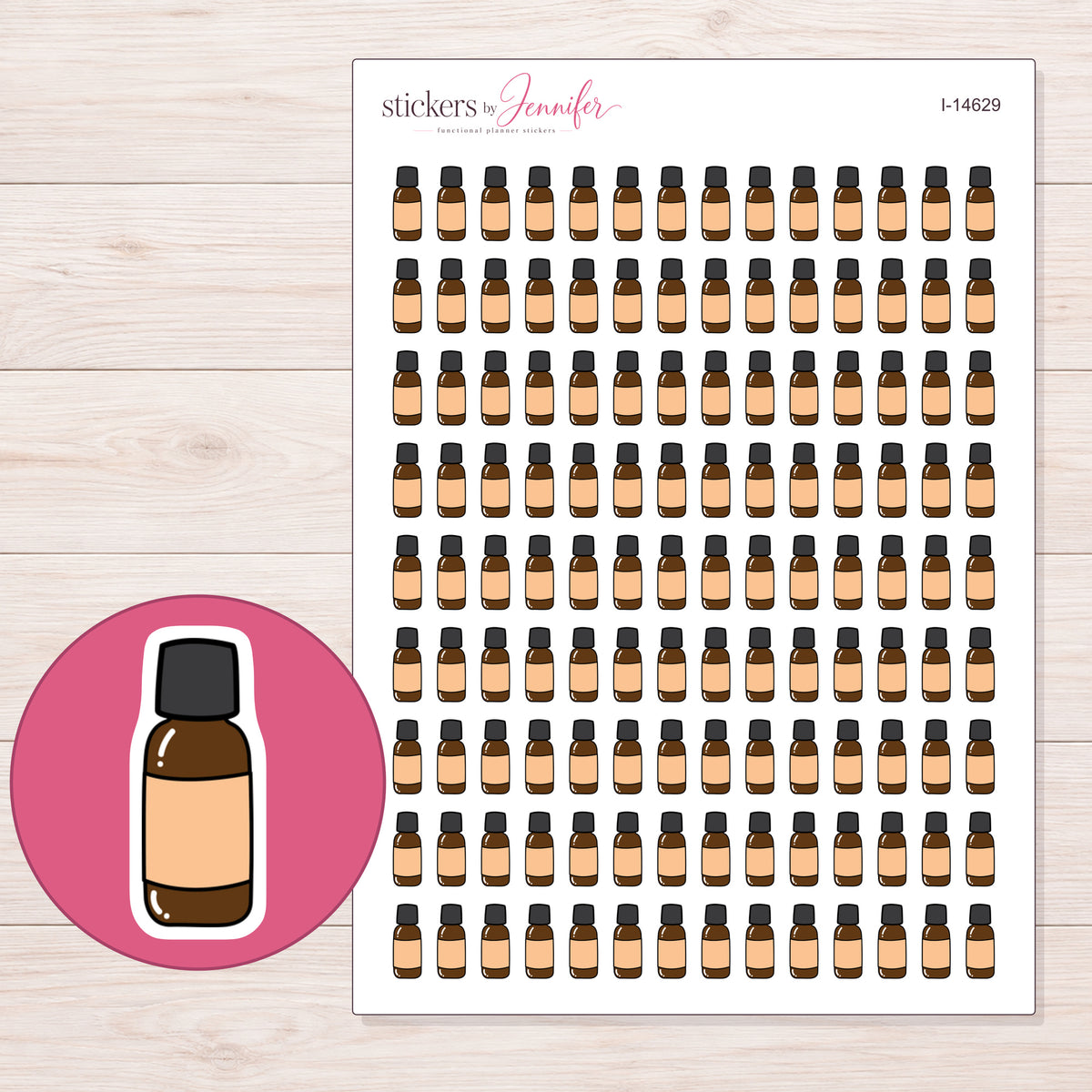 I-14629 planner sticker sheet with enlarged sticker detail