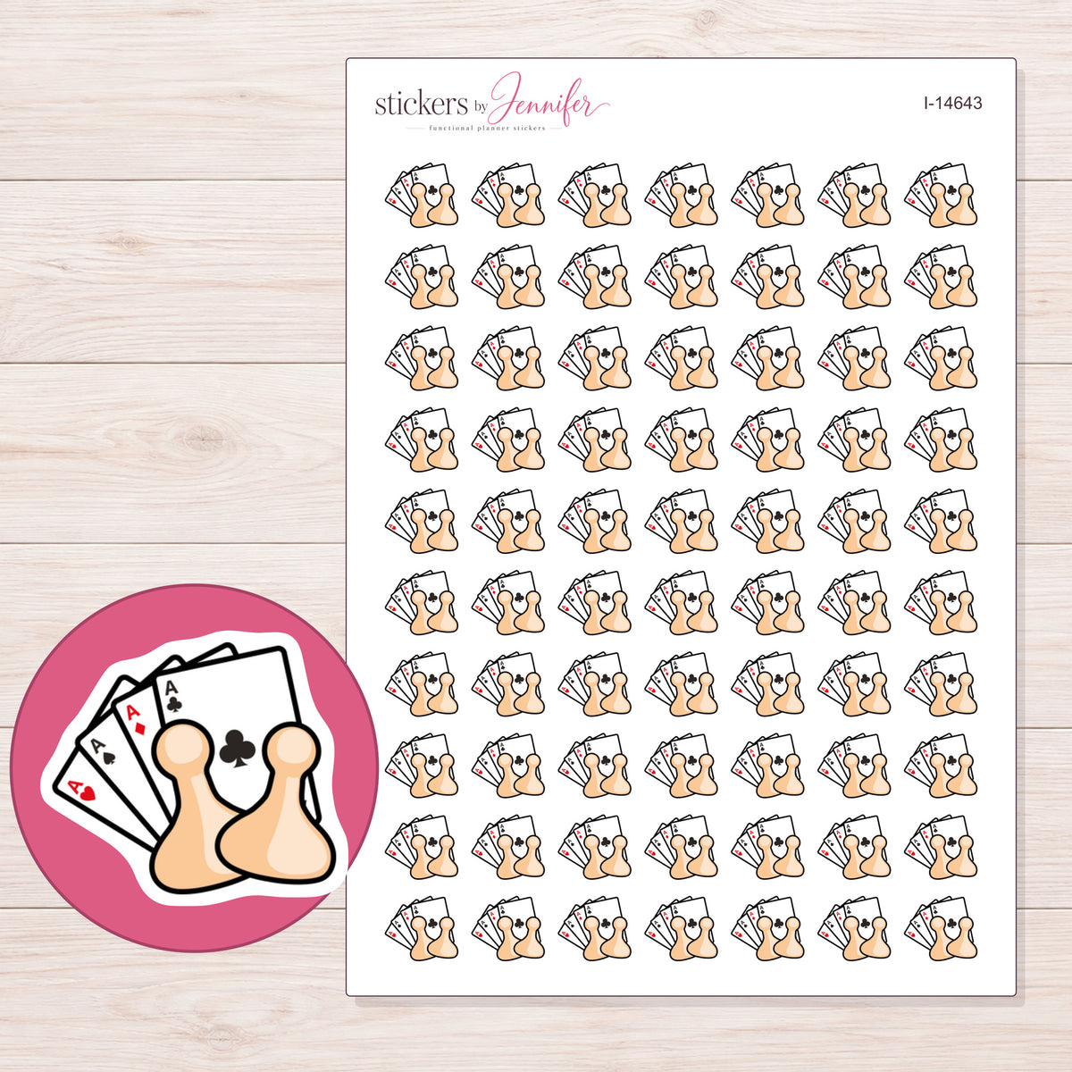 I-14643 planner sticker sheet with enlarged sticker detail