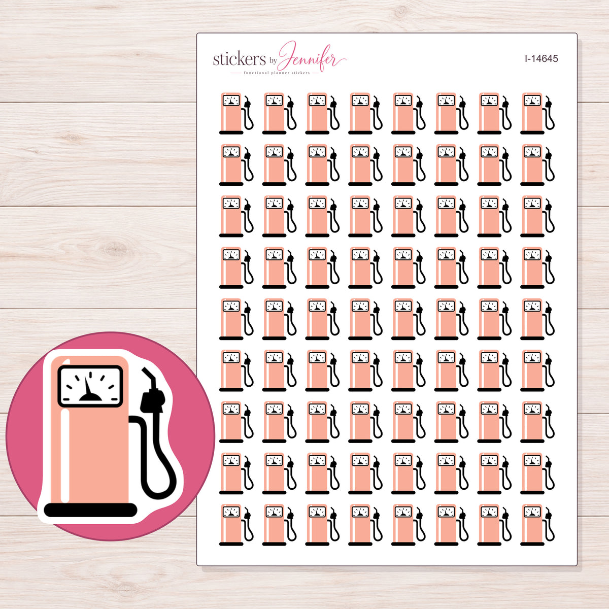 I-14645 planner sticker sheet with enlarged sticker detail