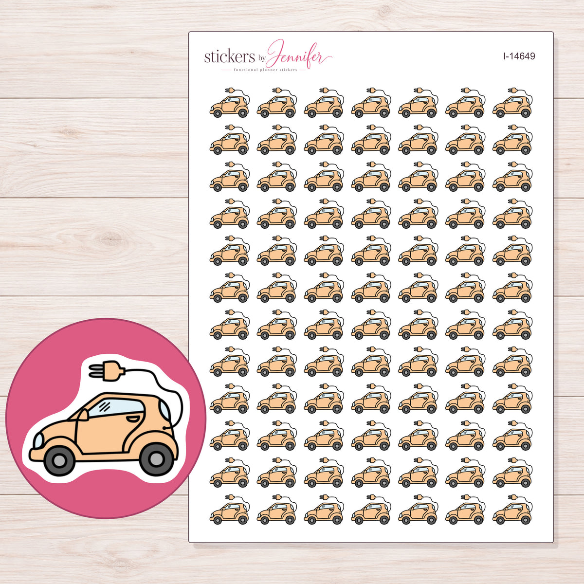 I-14649 planner sticker sheet with enlarged sticker detail