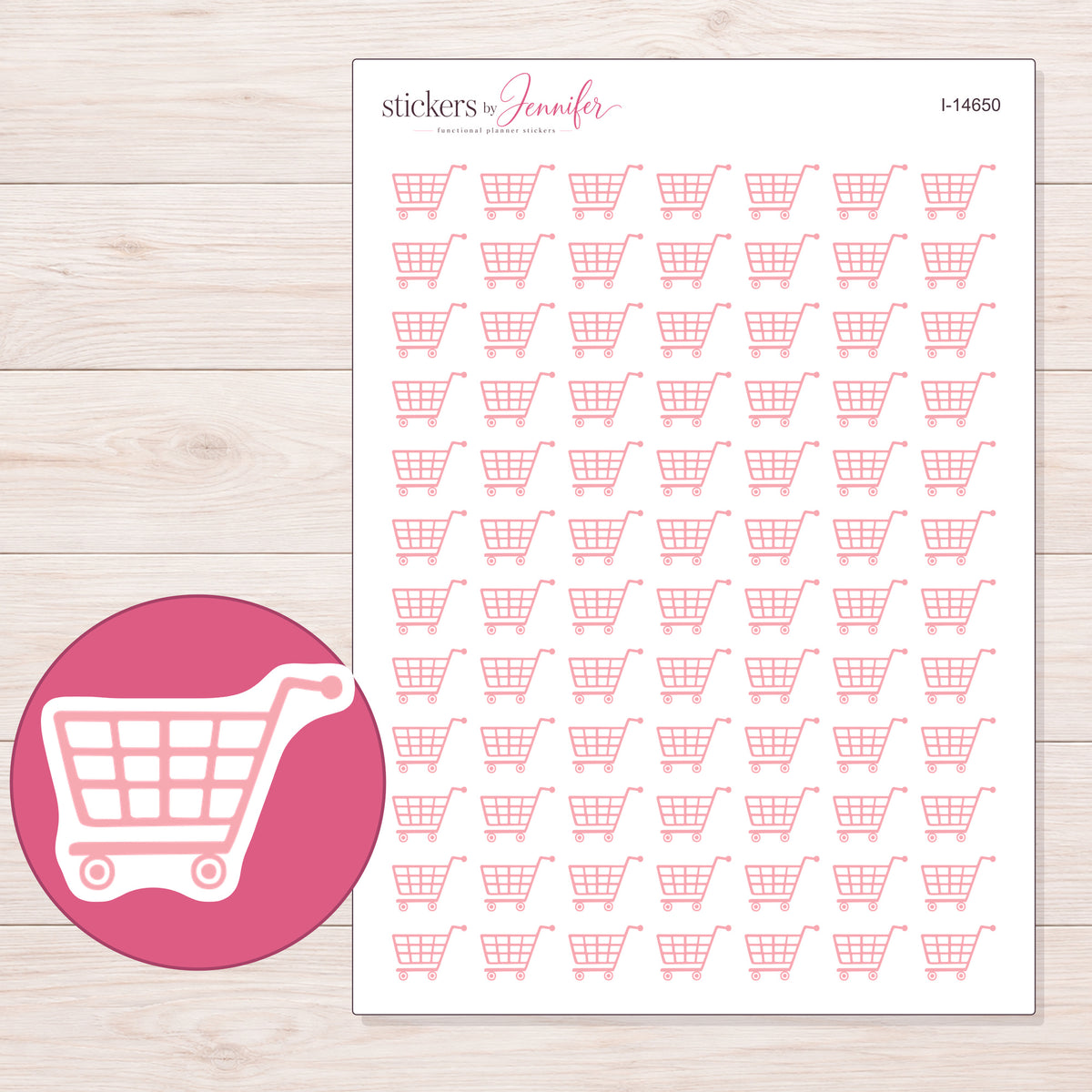 I-14650 planner sticker sheet with enlarged sticker detail