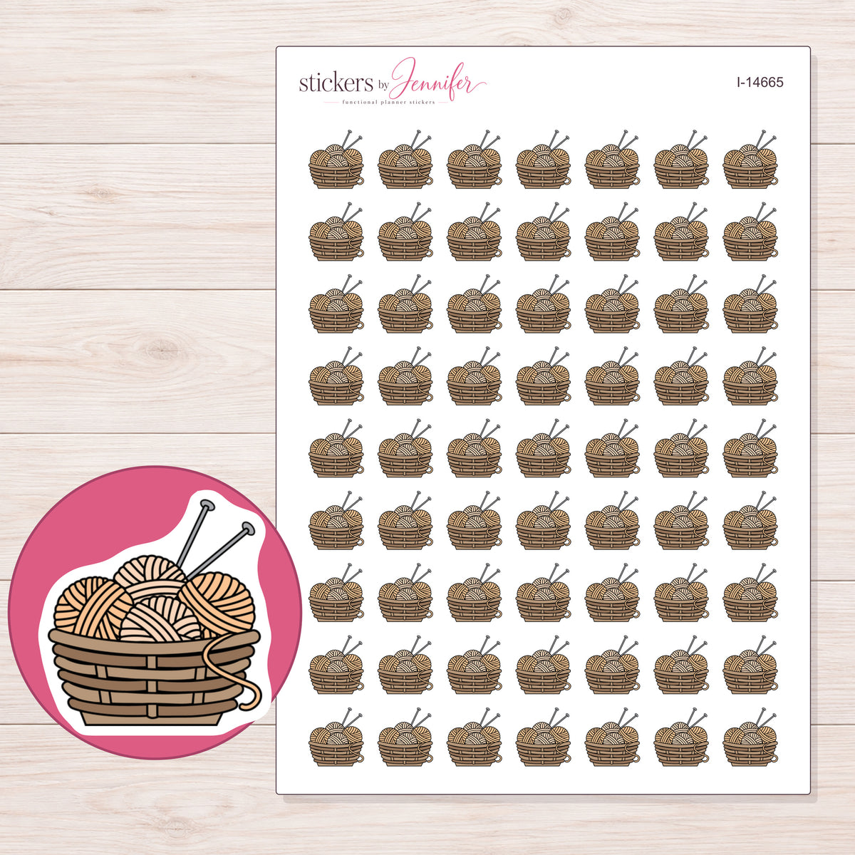 I-14665 planner sticker sheet with enlarged sticker detail