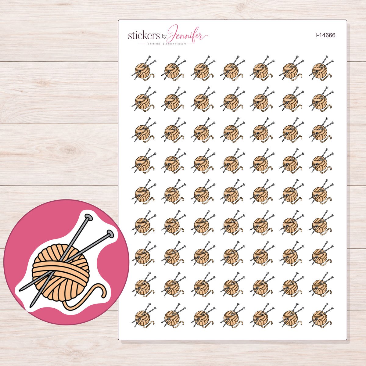 I-14666 planner sticker sheet with enlarged sticker detail