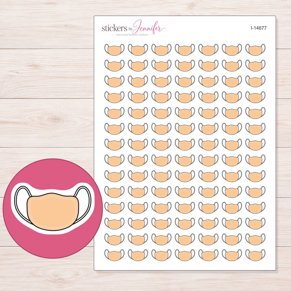 I-14677 planner sticker sheet with enlarged sticker detail