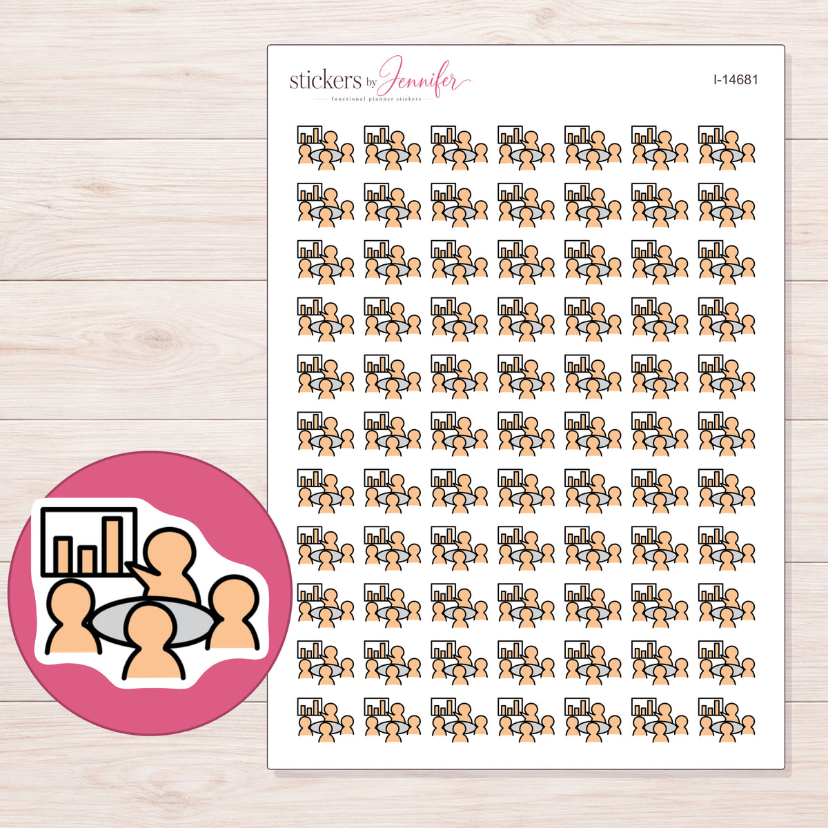 I-14681 planner sticker sheet with enlarged sticker detail