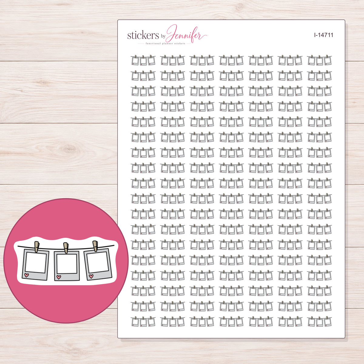 I-14711 planner sticker sheet with enlarged sticker detail