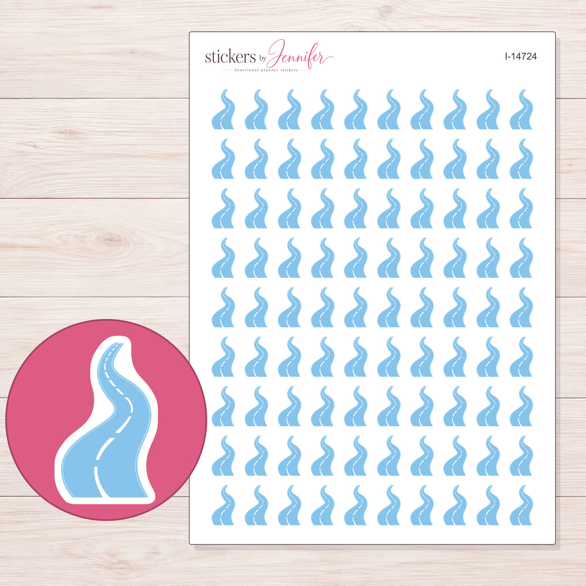 I-14724 planner sticker sheet with enlarged sticker detail