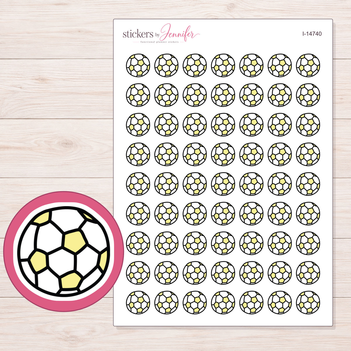 I-14740 planner sticker sheet with enlarged sticker detail