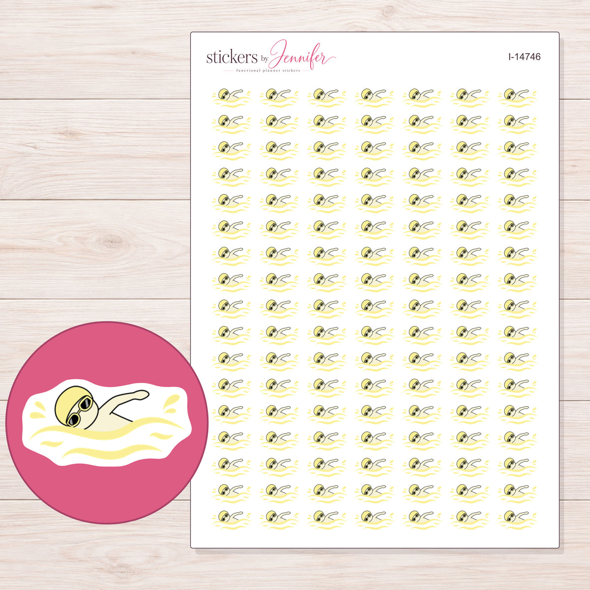 I-14746 planner sticker sheet with enlarged sticker detail