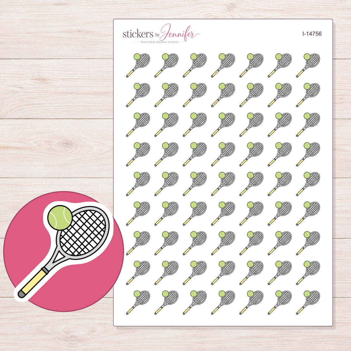 I-14756 planner sticker sheet with enlarged sticker detail