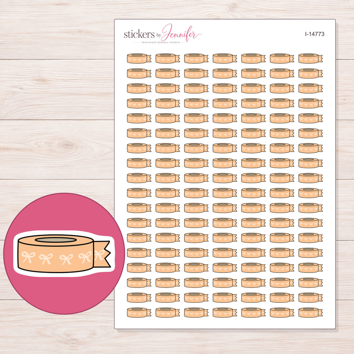 I-14773 planner sticker sheet with enlarged sticker detail
