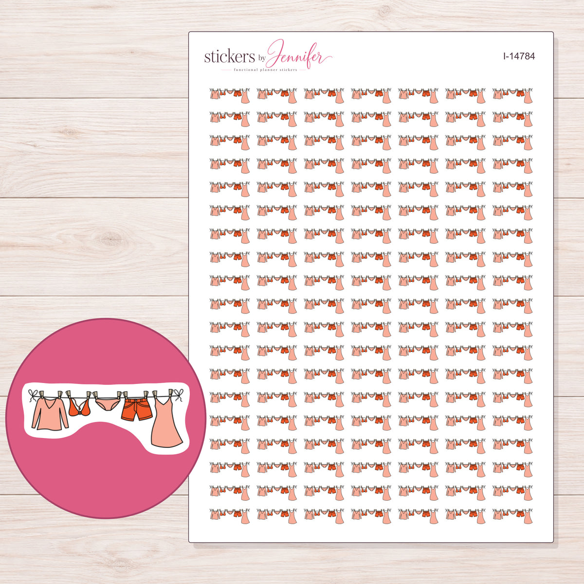 I-14784 planner sticker sheet with enlarged sticker detail