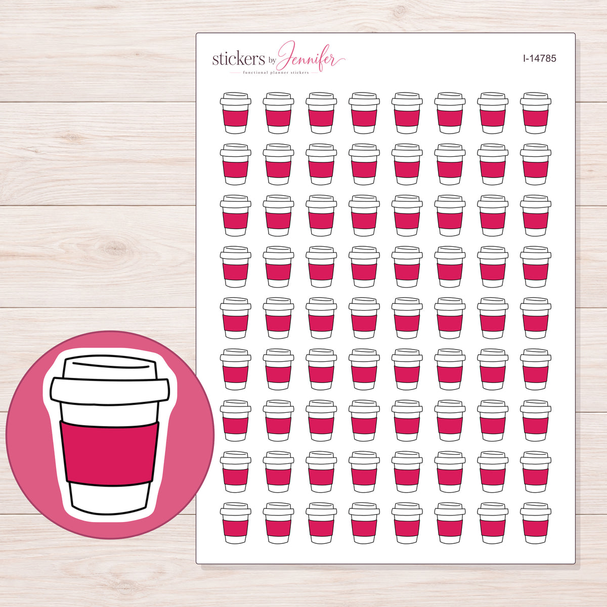 I-14785 planner sticker sheet with enlarged sticker detail