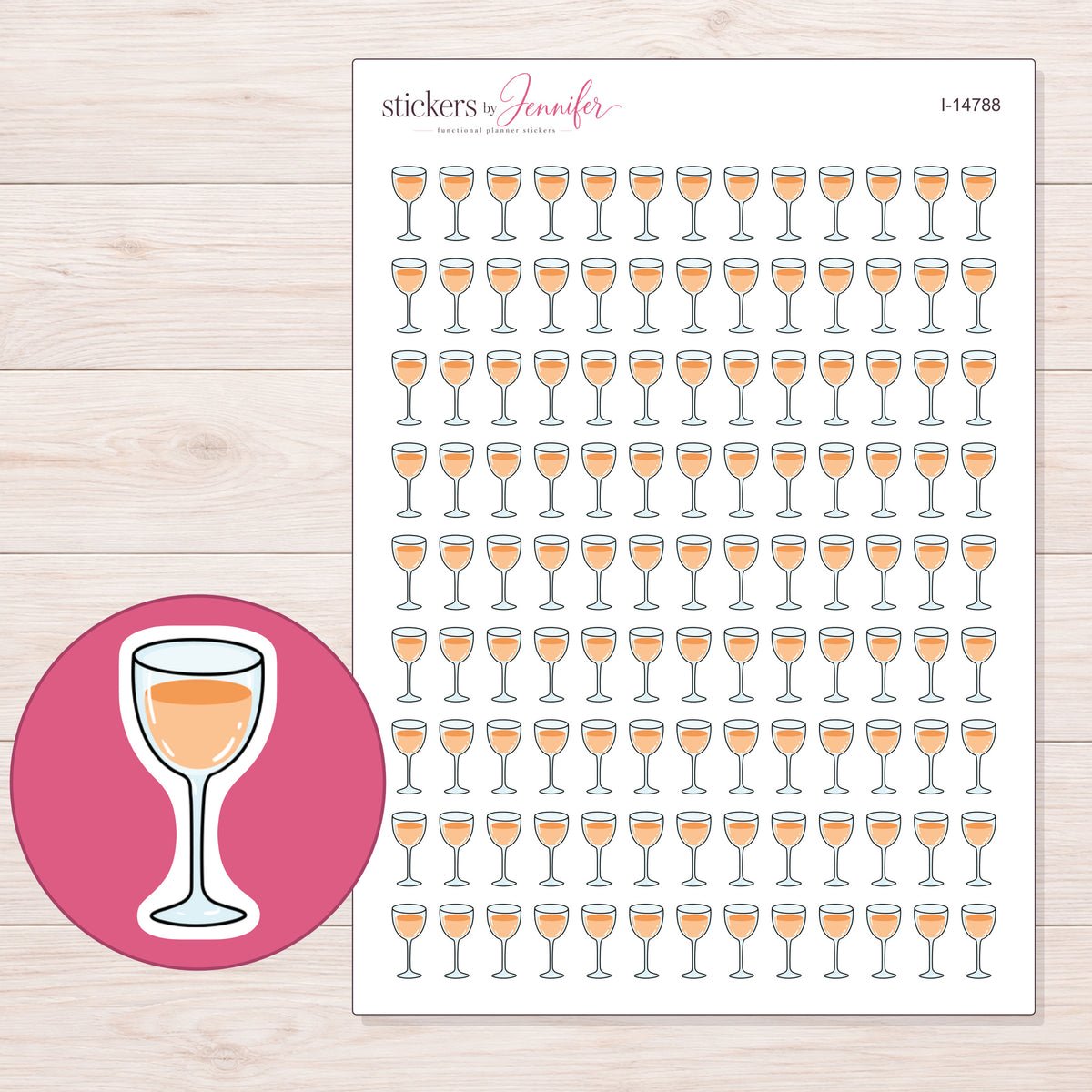 I-14788 planner sticker sheet with enlarged sticker detail
