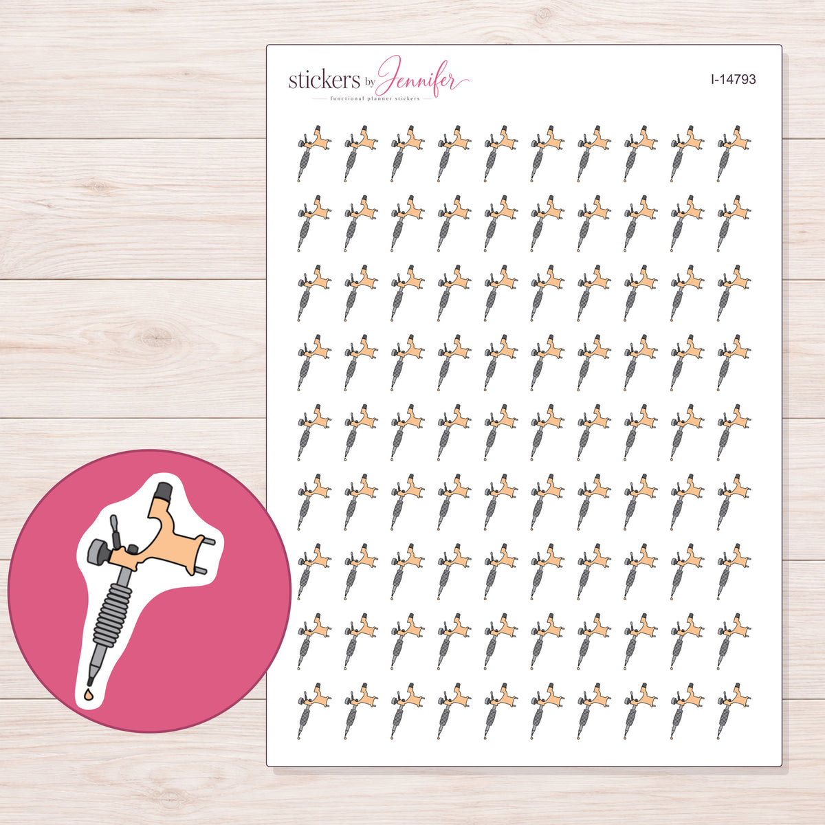 I-14793 planner sticker sheet with enlarged sticker detail