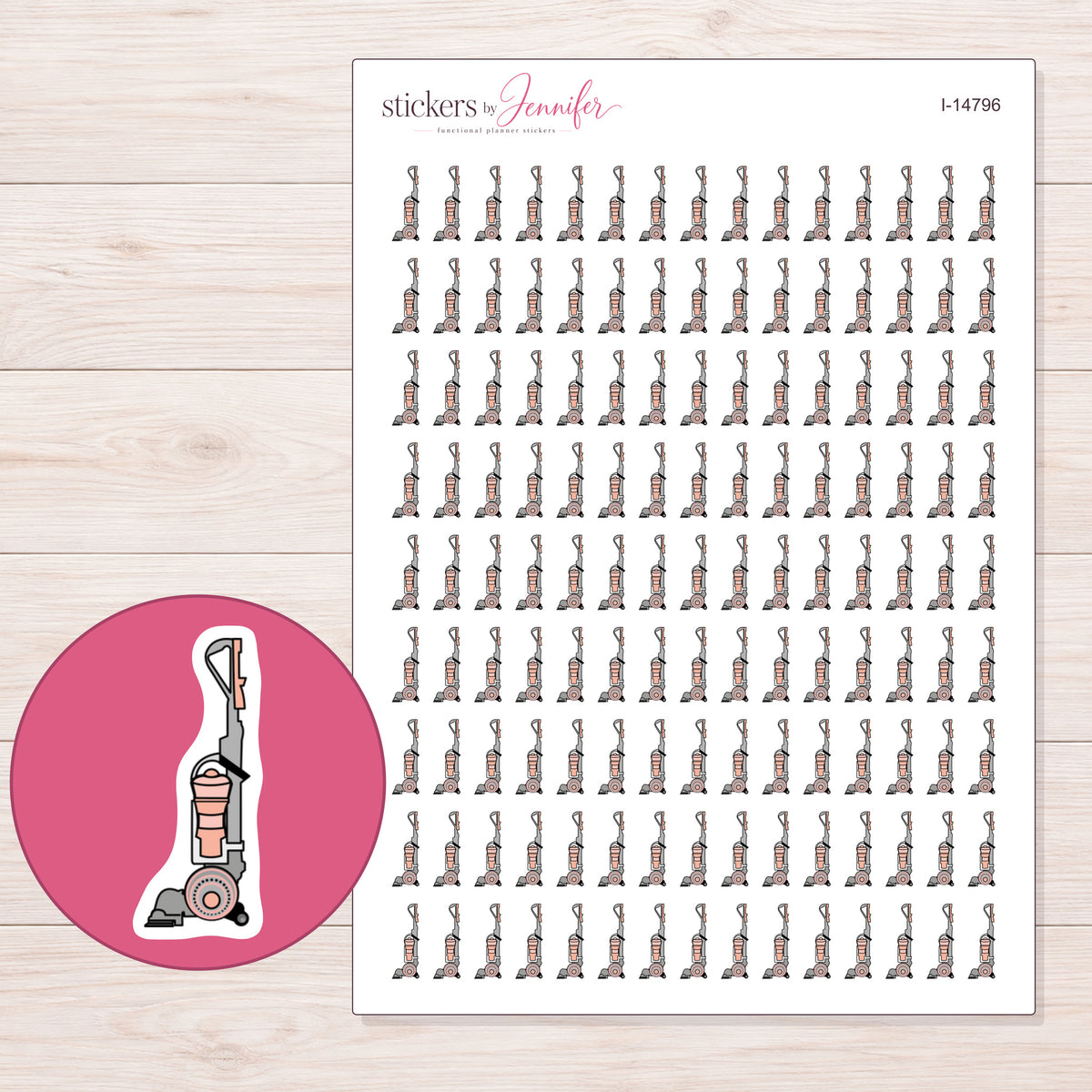 I-14796 planner sticker sheet with enlarged sticker detail
