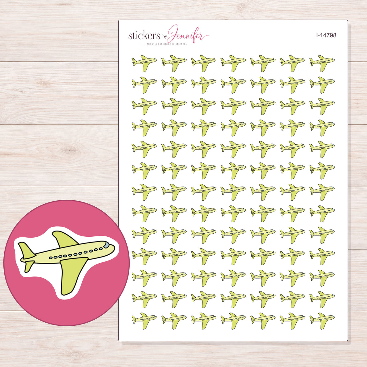 I-14798 planner sticker sheet with enlarged sticker detail