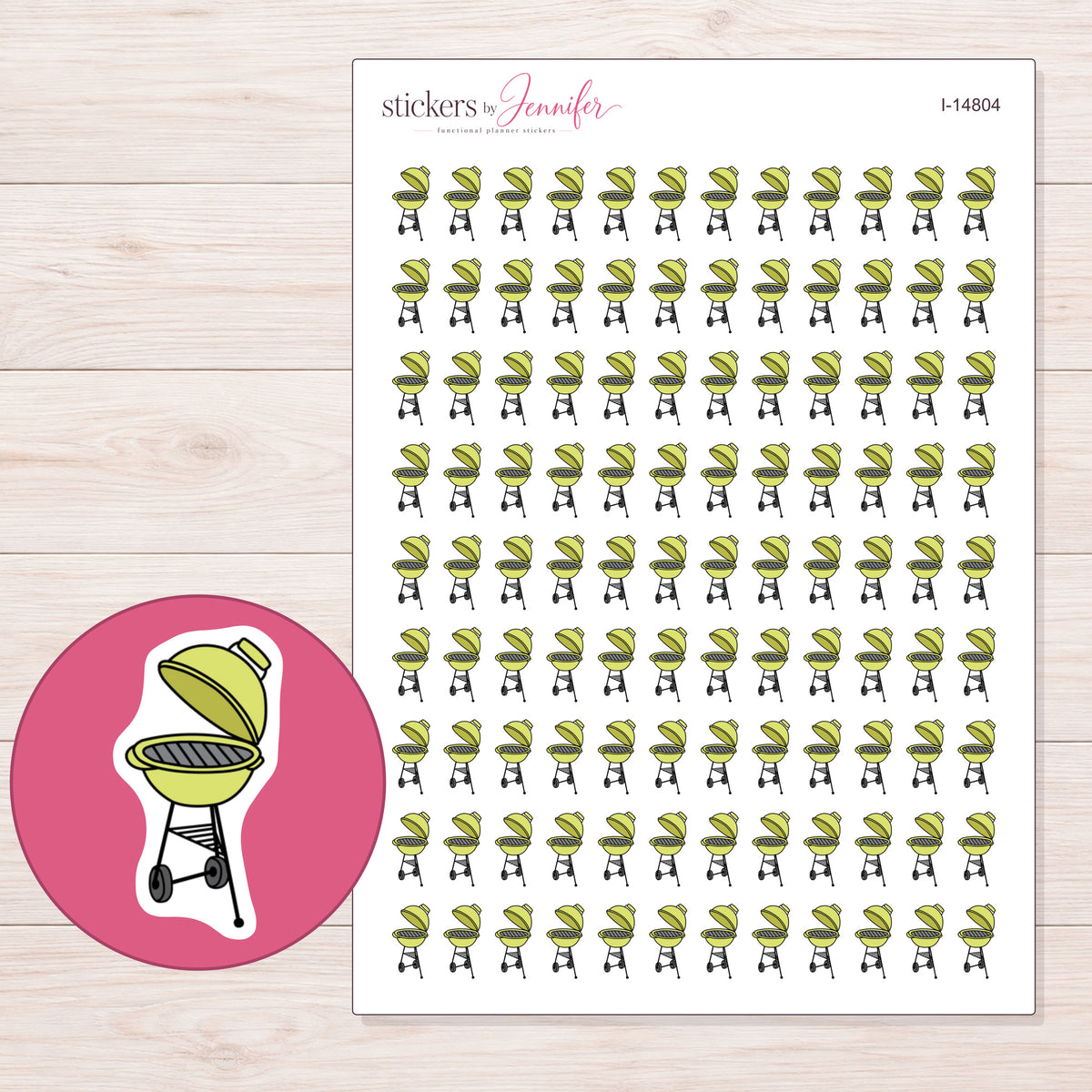 I-14804 planner sticker sheet with enlarged sticker detail