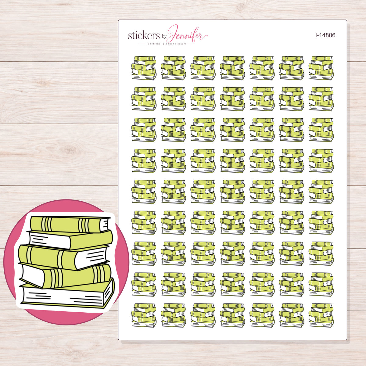 I-14806 planner sticker sheet with enlarged sticker detail