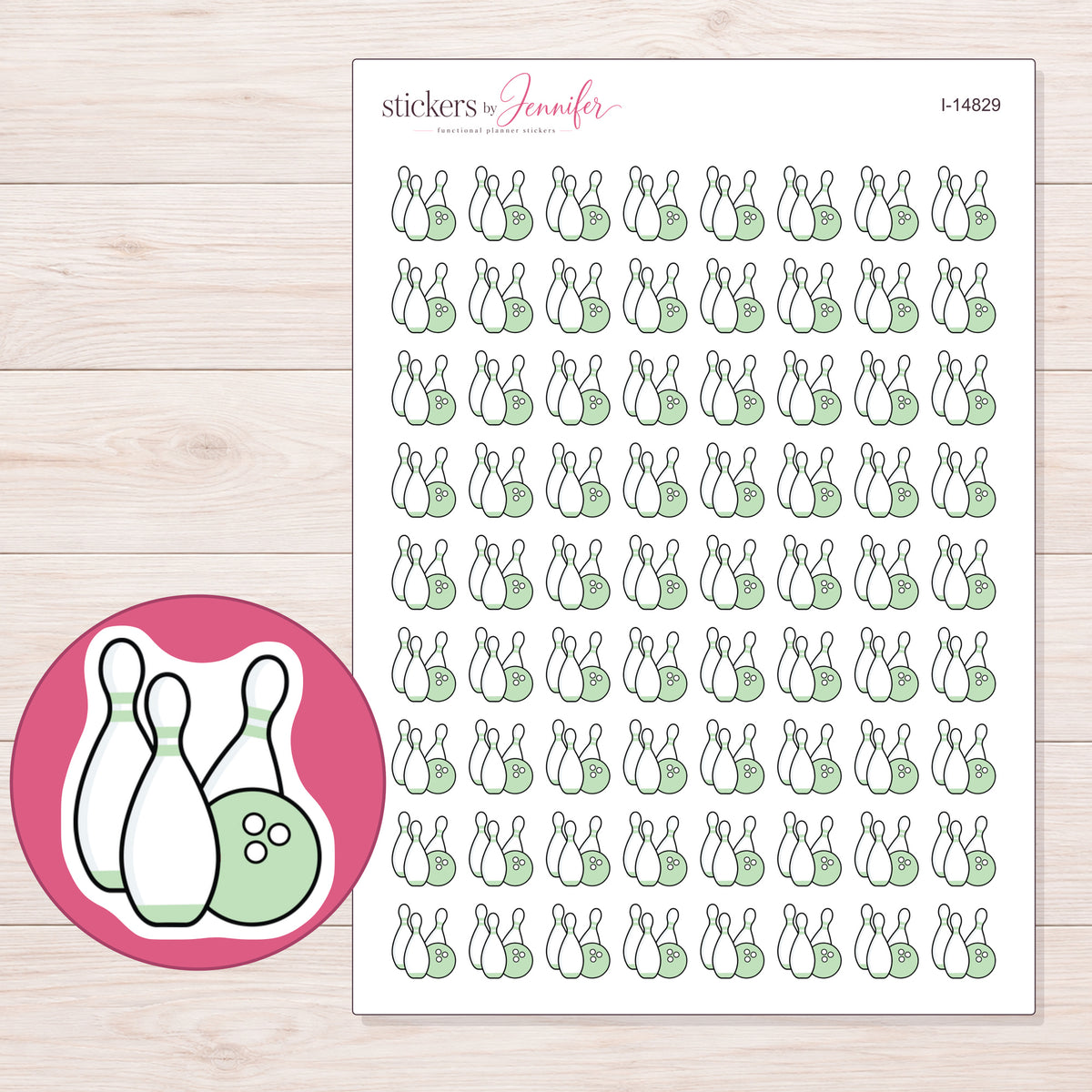 I-14829 planner sticker sheet with enlarged sticker detail