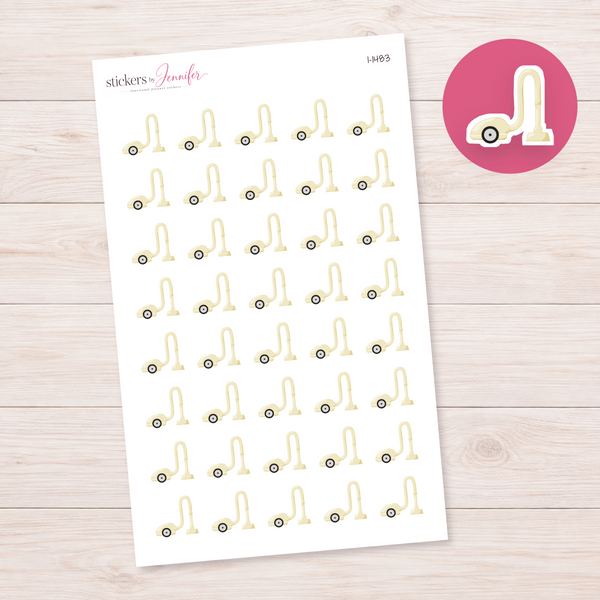 Cream Vacuum Cleaner Planner Stickers | I-1483
