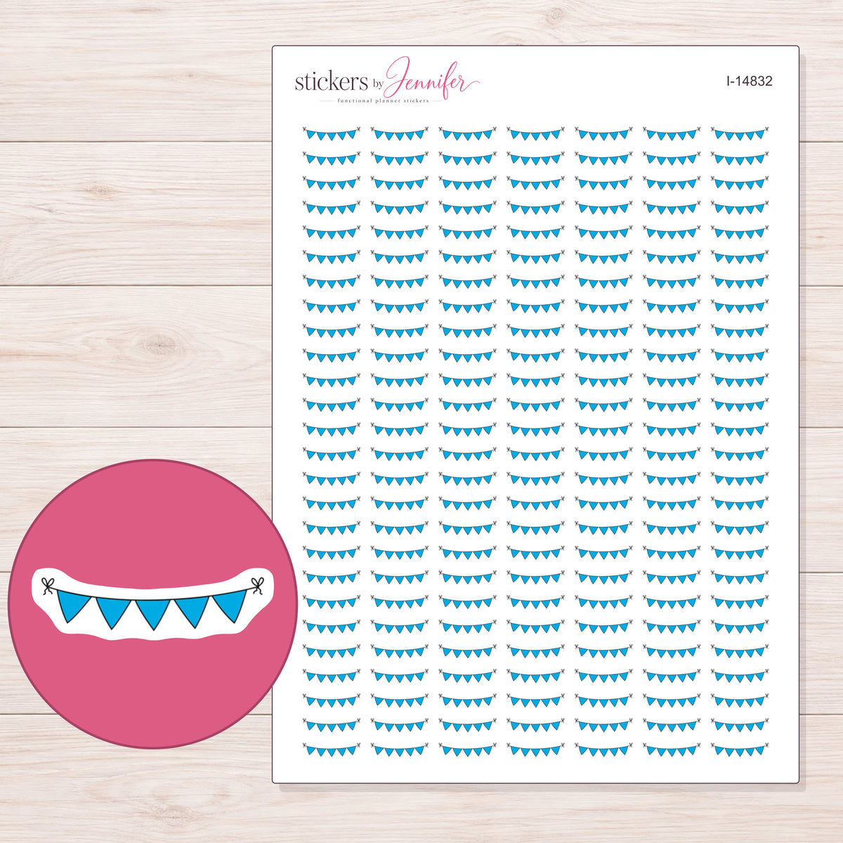 I-14832 planner sticker sheet with enlarged sticker detail