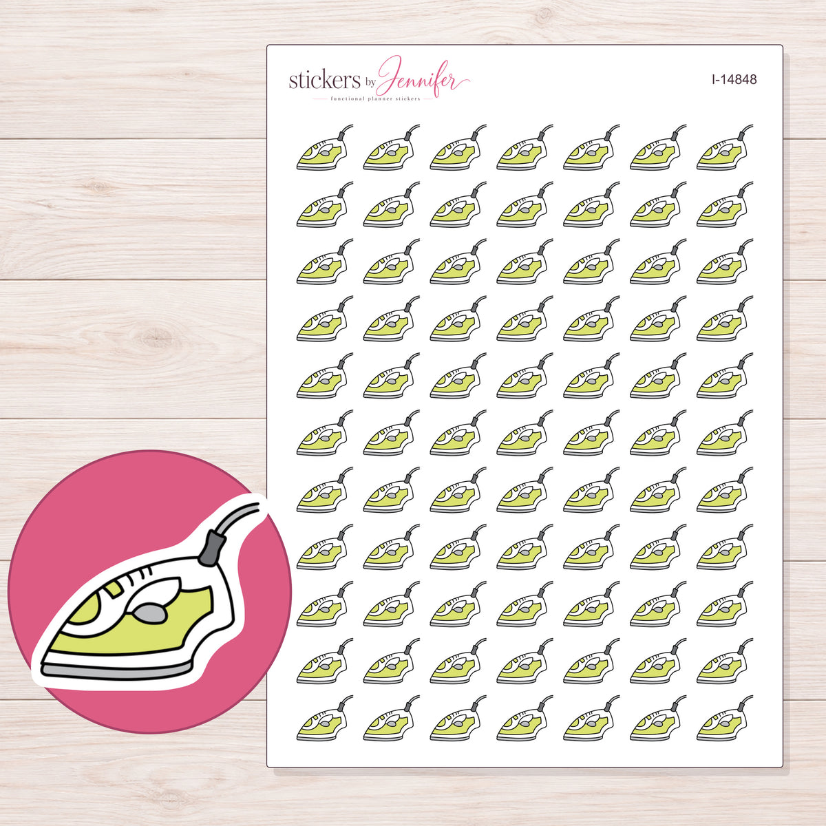 I-14848 planner sticker sheet with enlarged sticker detail