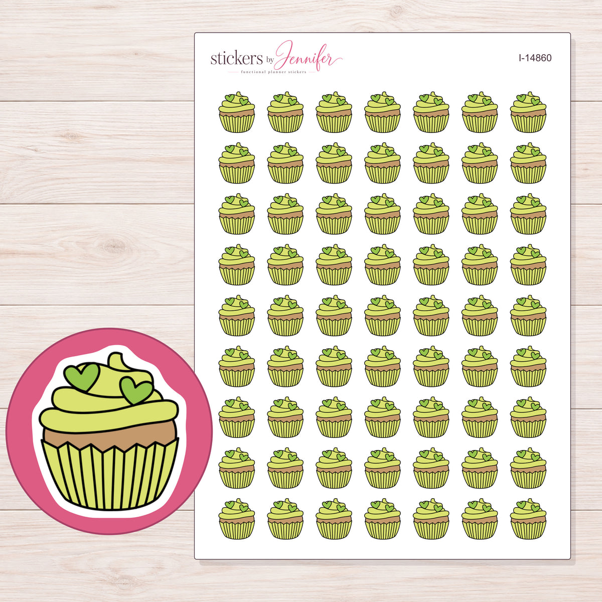 I-14860 planner sticker sheet with enlarged sticker detail