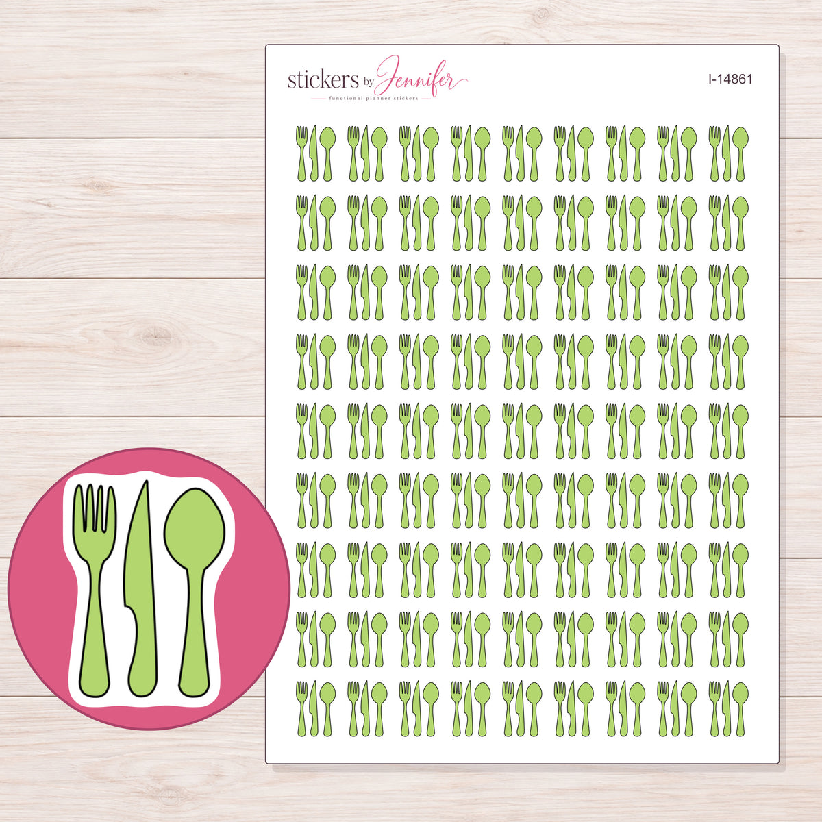 I-14861 planner sticker sheet with enlarged sticker detail