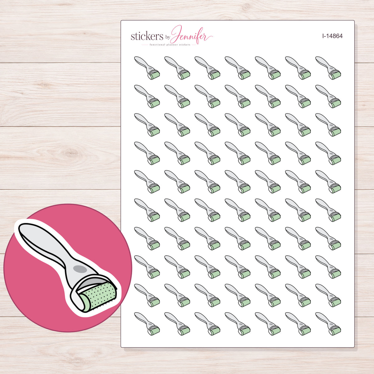 I-14864 planner sticker sheet with enlarged sticker detail