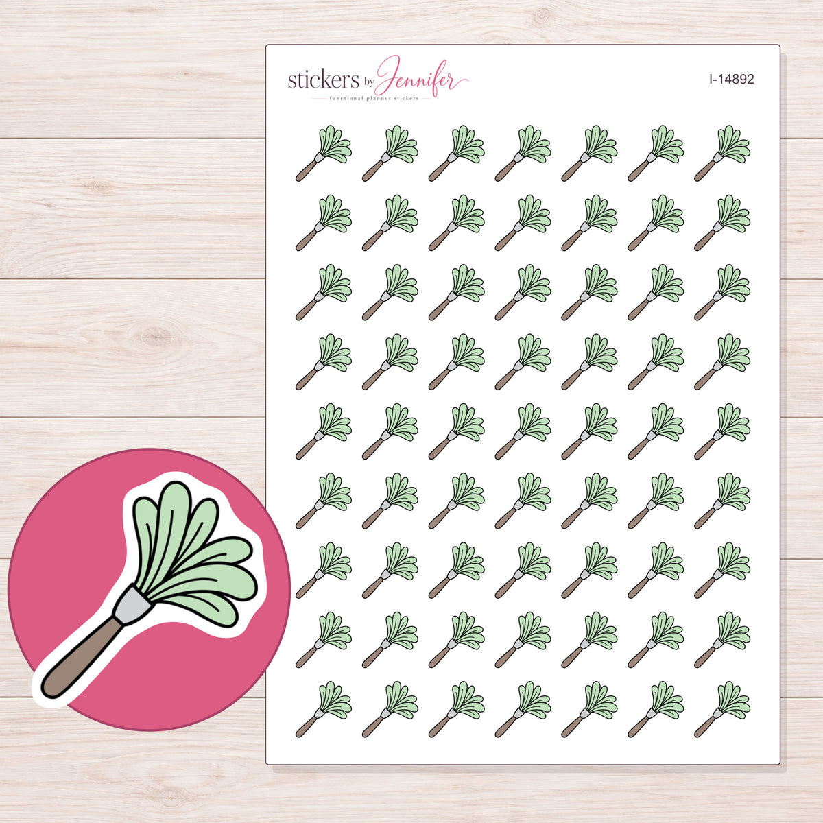I-14892 planner sticker sheet with enlarged sticker detail