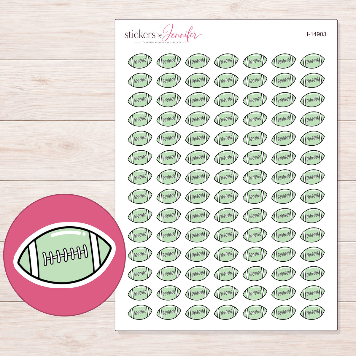 I-14903 planner sticker sheet with enlarged sticker detail