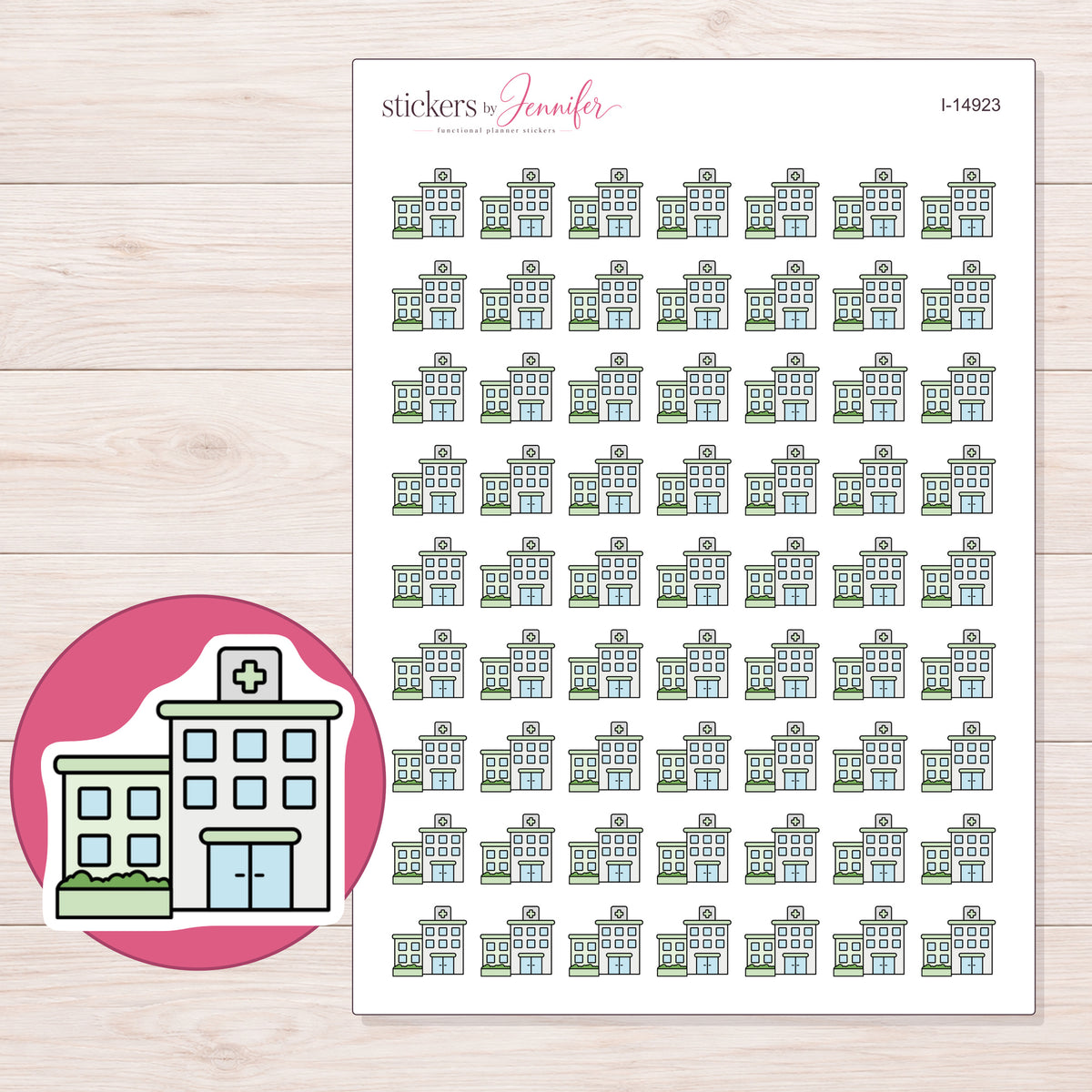 I-14923 planner sticker sheet with enlarged sticker detail
