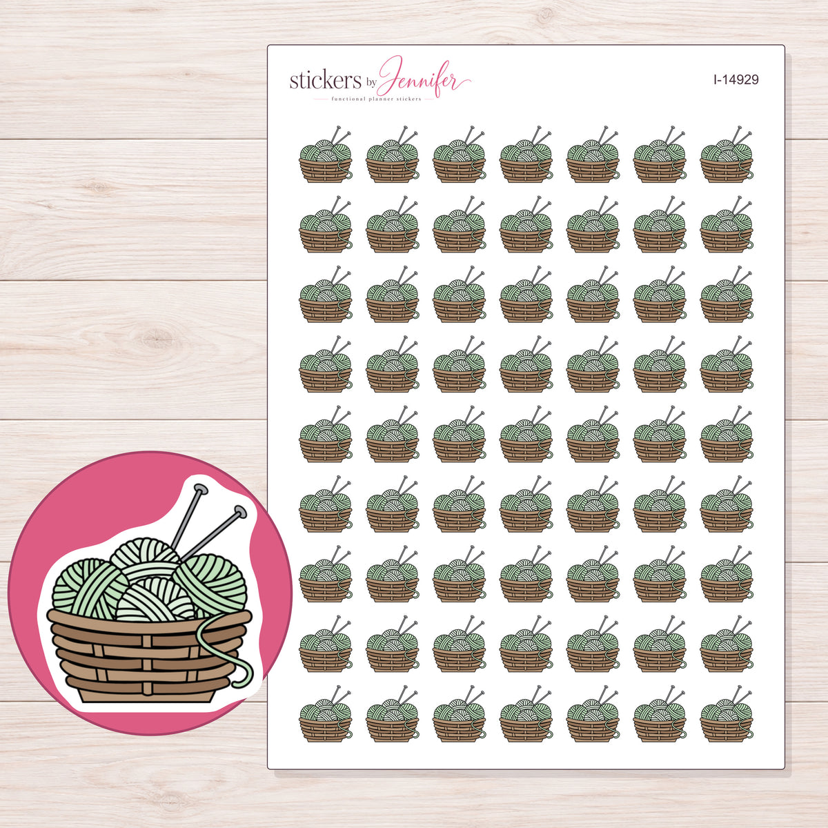 I-14929 planner sticker sheet with enlarged sticker detail