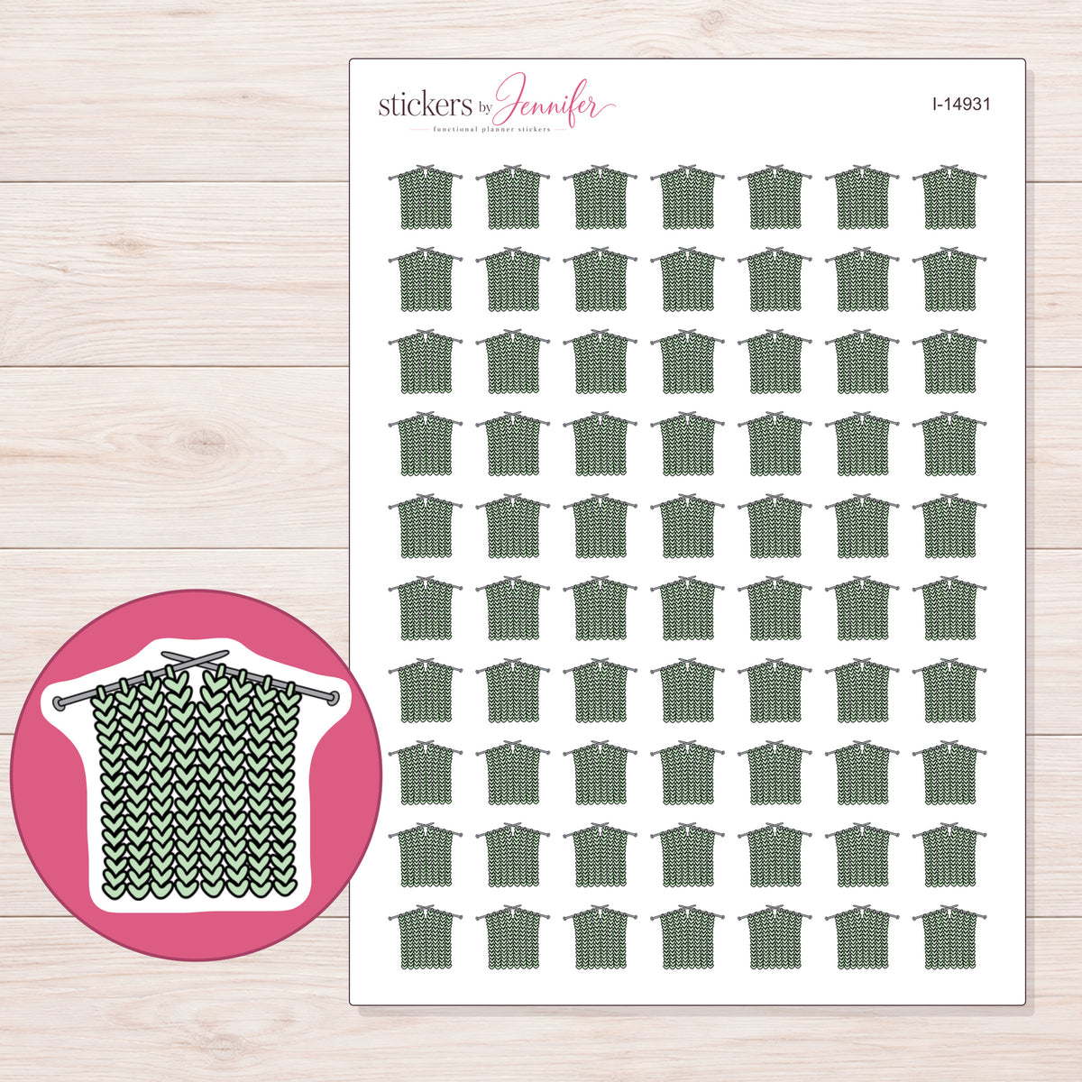 I-14931 planner sticker sheet with enlarged sticker detail