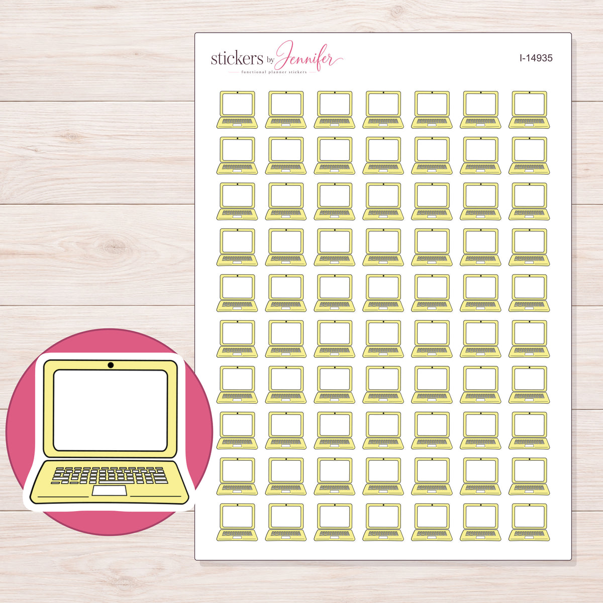 I-14935 planner sticker sheet with enlarged sticker detail