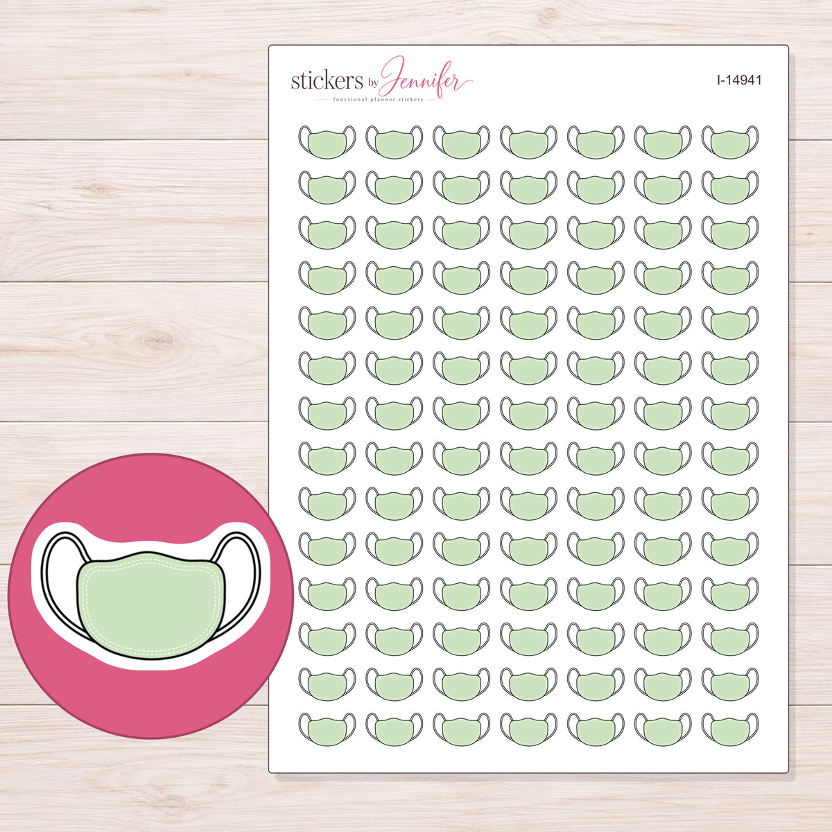 I-14941 planner sticker sheet with enlarged sticker detail