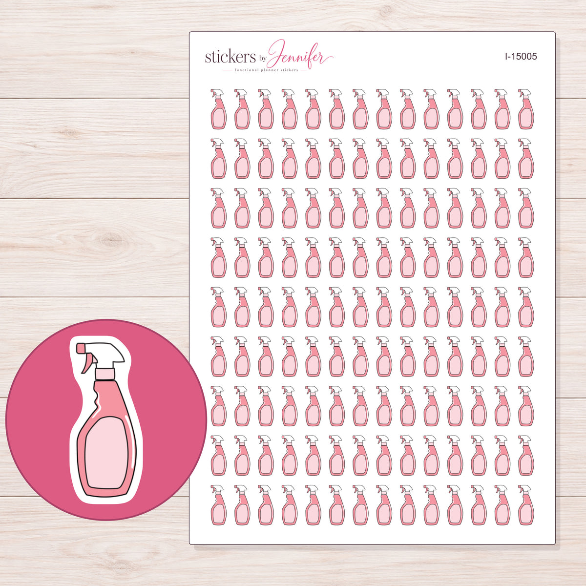 I-15005 planner sticker sheet with enlarged sticker detail