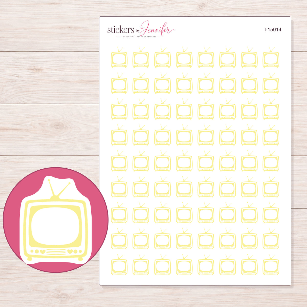 I-15014 planner sticker sheet with enlarged sticker detail