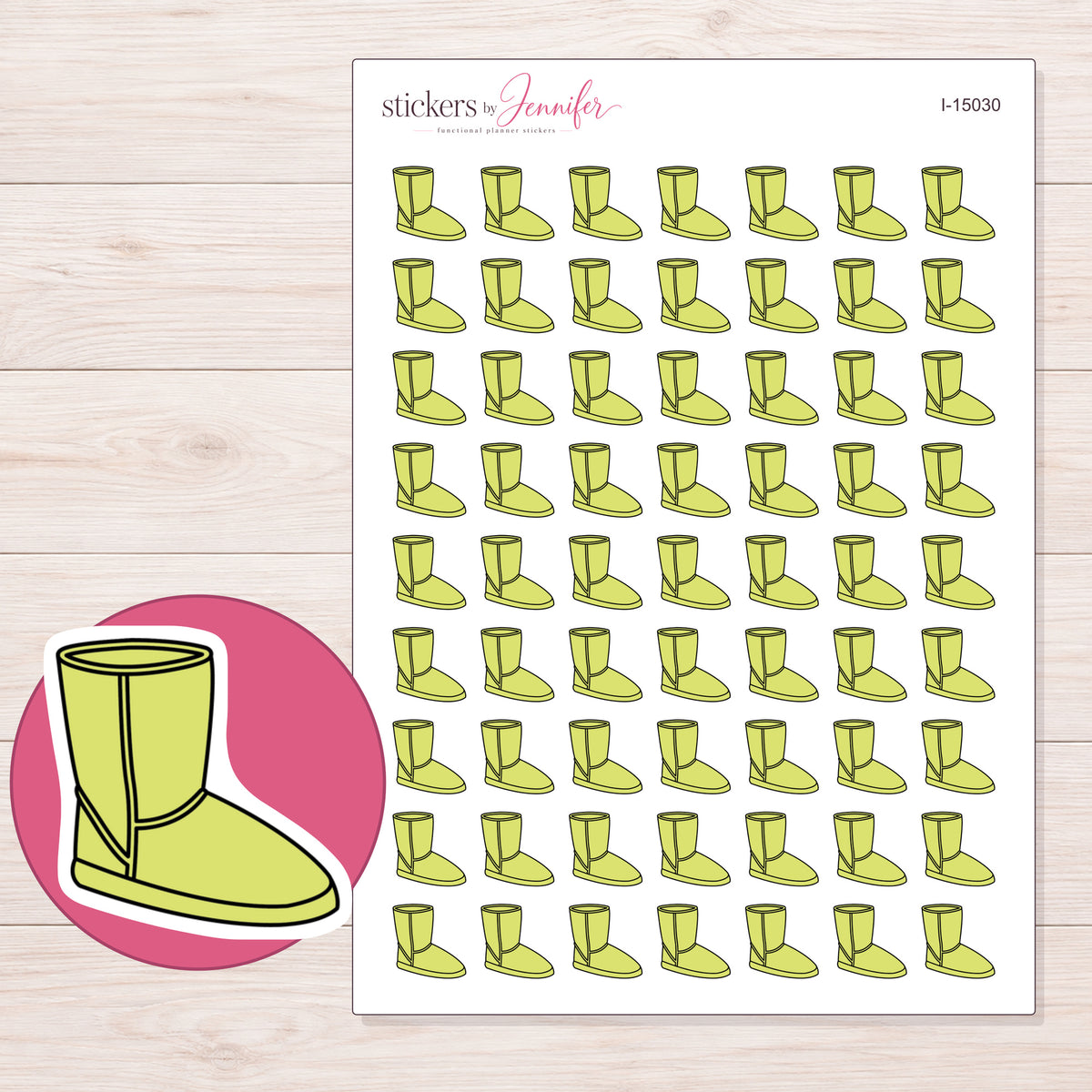 I-15030 planner sticker sheet with enlarged sticker detail