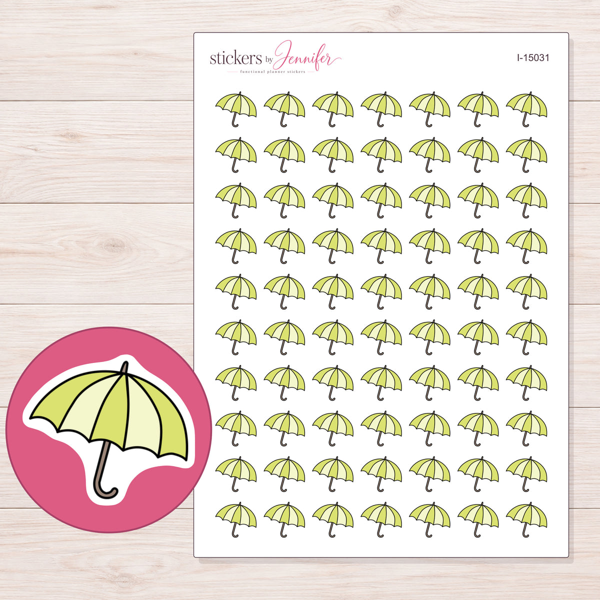 I-15031 planner sticker sheet with enlarged sticker detail