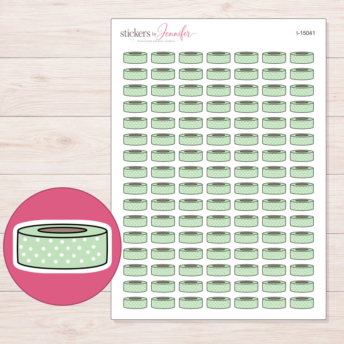 I-15041 planner sticker sheet with enlarged sticker detail