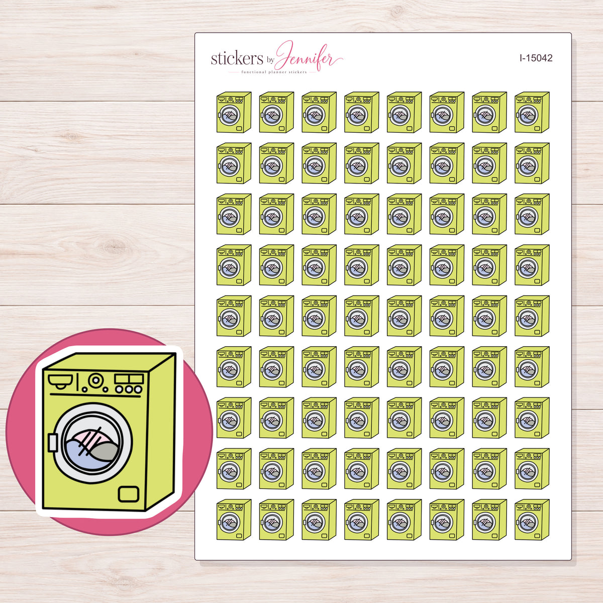 I-15042 planner sticker sheet with enlarged sticker detail