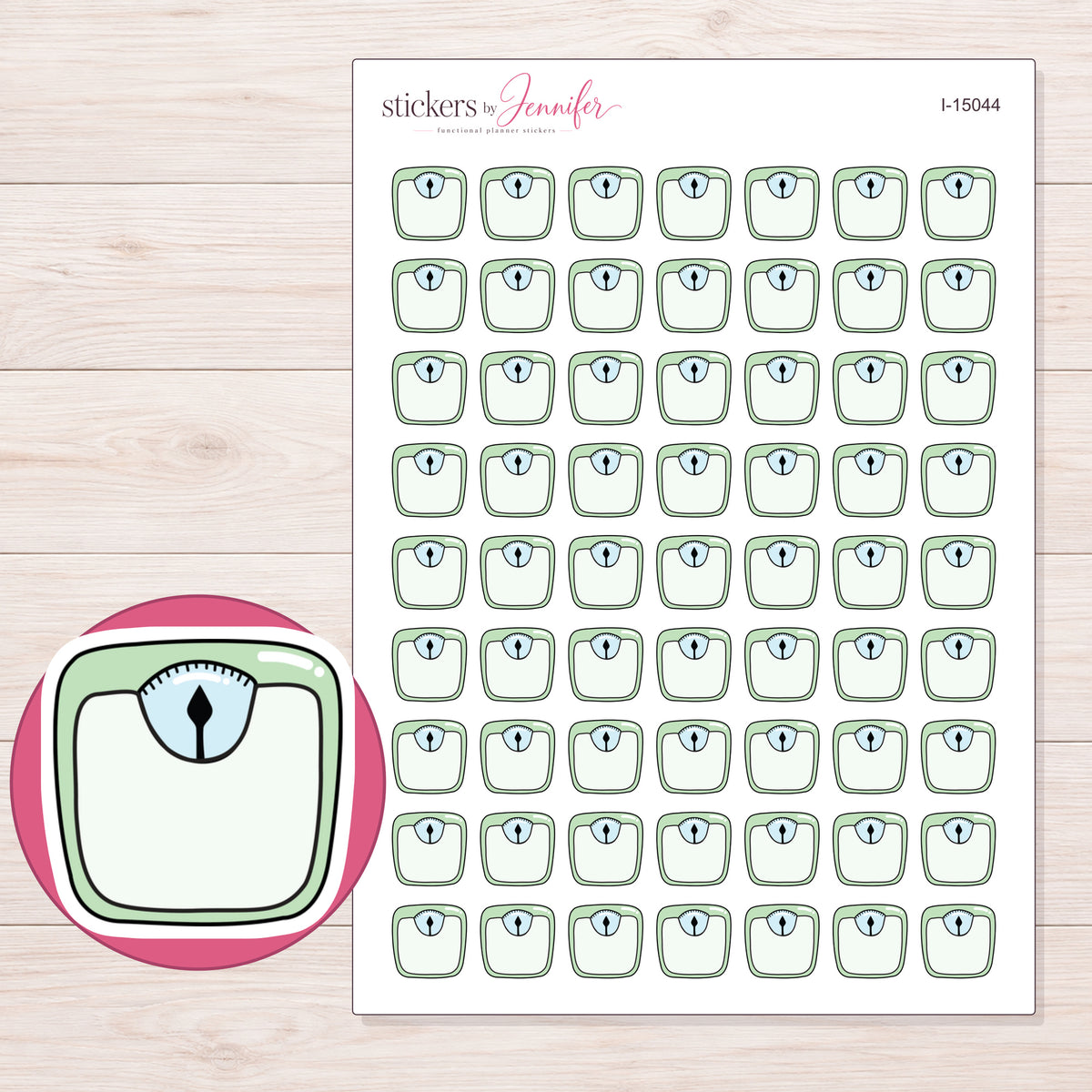 I-15044 planner sticker sheet with enlarged sticker detail