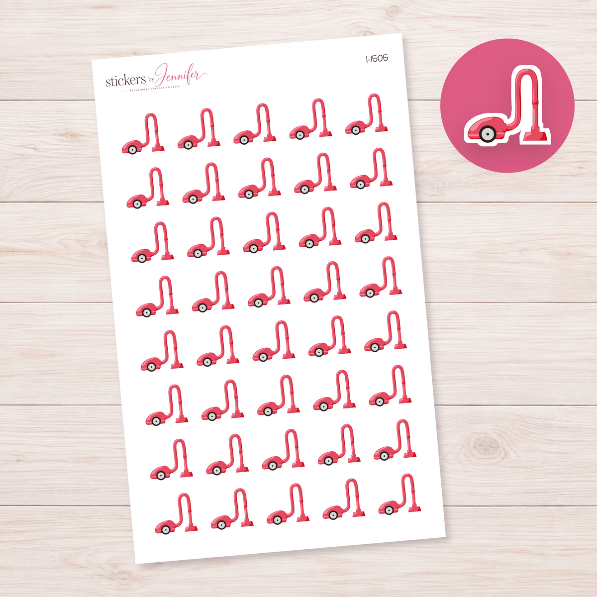 Rose Canister Vacuum Planner Stickers | I-1505