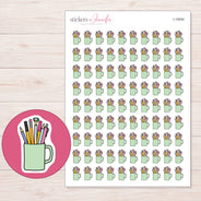 I-15050 planner sticker sheet with enlarged sticker detail
