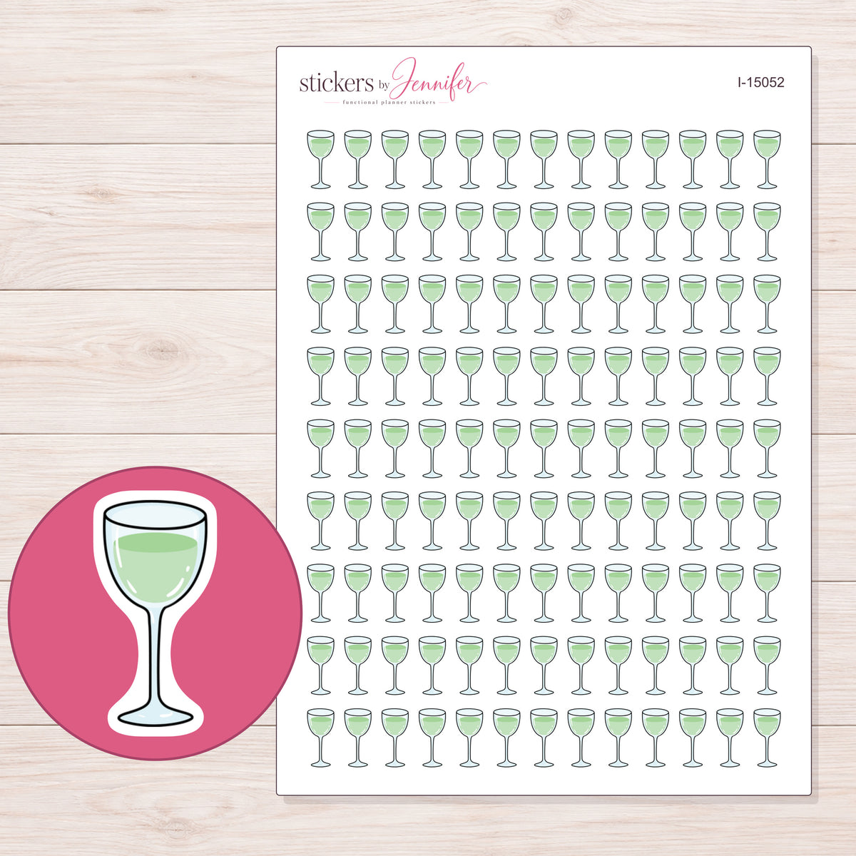 I-15052 planner sticker sheet with enlarged sticker detail